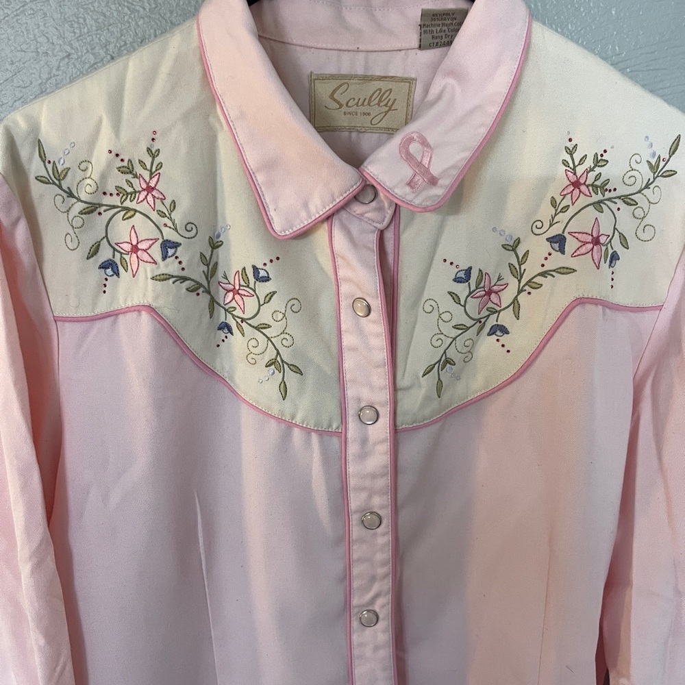 Scully Light Pink Embroidered Western Shirt